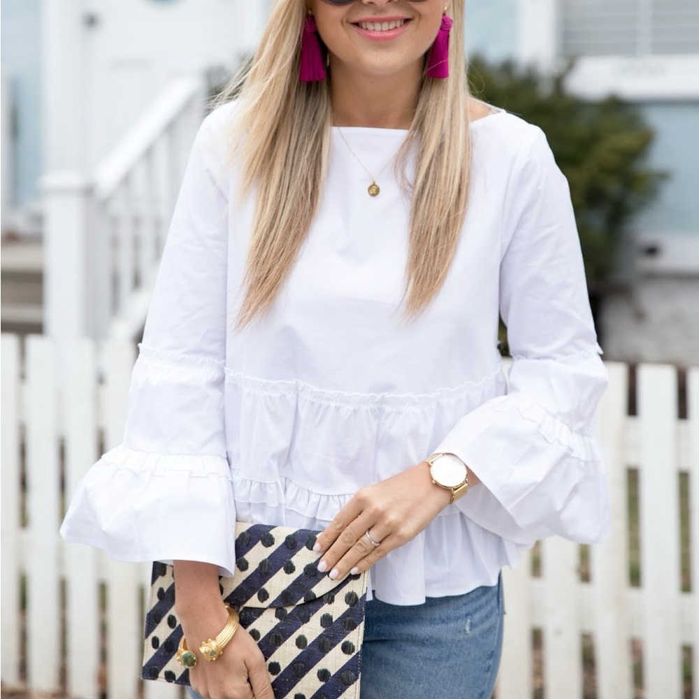 Ruffled Club Monaco blouse